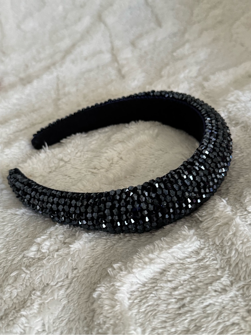 Embellished Black Crystal Headband